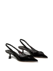 Lover Slingback Kitten Heel Black Shoes - Image 3 of 4