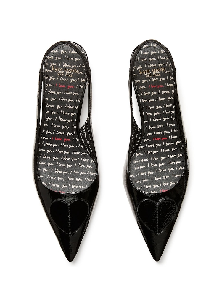 Lover Slingback Kitten Heel Black Shoes - Image 4 of 4