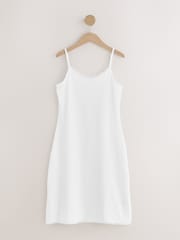 Black/White Cotton Slip with Lace Trim - Image 2 of 4
