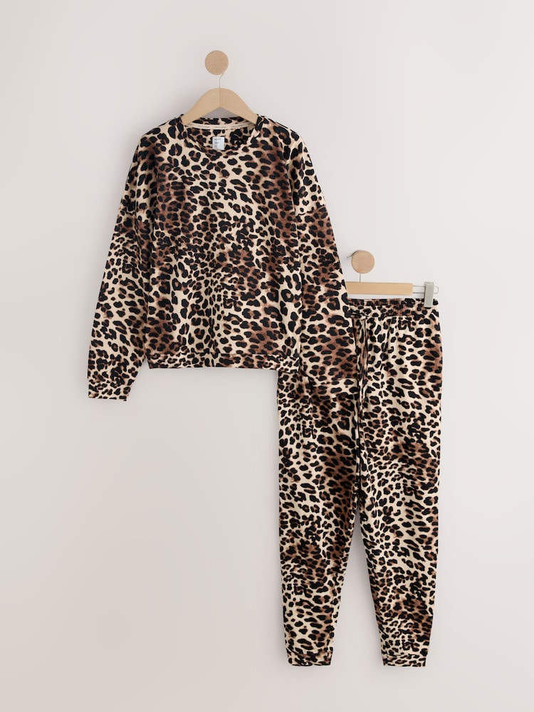 Leopard Print Cotton Long Sleeve Pyjamas - Image 1 of 3