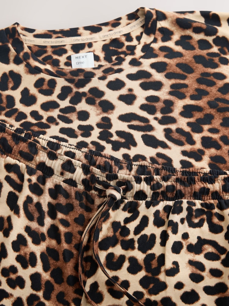 Leopard Print Cotton Long Sleeve Pyjamas - Image 3 of 3