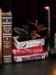 Steel Mill and Co. Purple Stacked Book Planter The Raven Vase - Image 2 of 4
