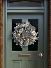 Charles Bentley Green 60cm Pre-Lit Red Berry & Pinecone Snowy Wreath - Image 1 of 4