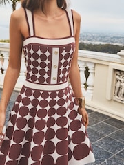 Lipsy Circle Pattern Strappy Buttoned Knit Mini Dress - Bild 2 von 4