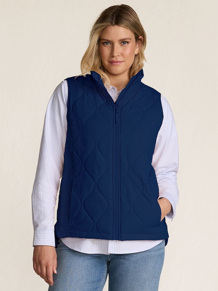 Lands' End Blue Insulated Onion Quilted Gilet - Image 2 of 8 Lands' End Blue Insulated Onion Quilted Gilet - Image 2 of 8