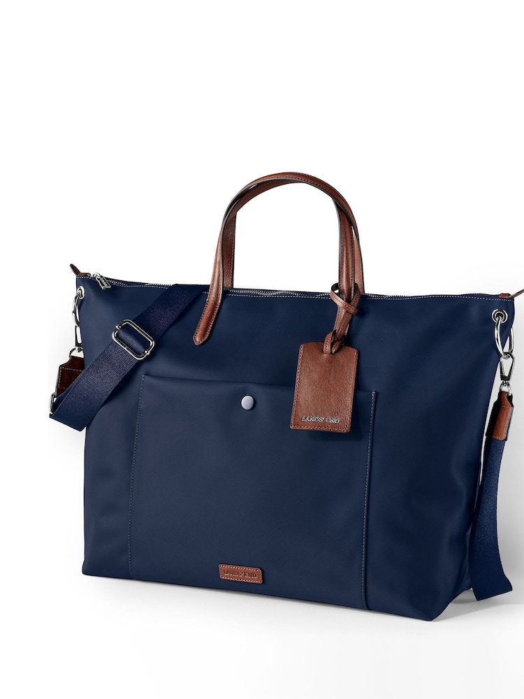 Lands' End Blue Large Nylon Tote bag - Image 1 of 5 Lands' End Blue Large Nylon Tote bag - Image 1 of 5