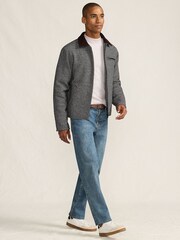 Lands' End Black Insulated Houndstooth Cord Collar Jacket - Image 3 of 5