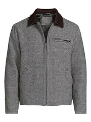 Lands' End Black Insulated Houndstooth Cord Collar Jacket - Image 4 of 5