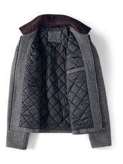 Lands' End Black Insulated Houndstooth Cord Collar Jacket - Image 5 of 5