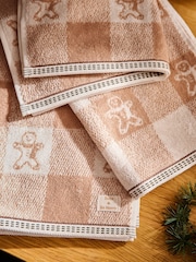 Set of 3 Natural Christmas Gingerbread Terry Tea Towels - Image 2 of 4