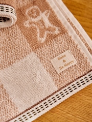 Set of 3 Natural Christmas Gingerbread Terry Tea Towels - Image 3 of 4