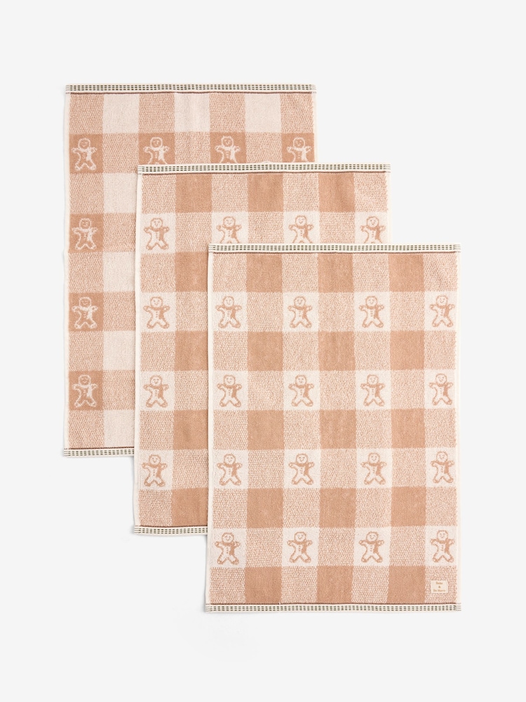 Set of 3 Natural Christmas Gingerbread Terry Tea Towels - Image 4 of 4 Set of 3 Natural Christmas Gingerbread Terry Tea Towels - Image 4 of 4