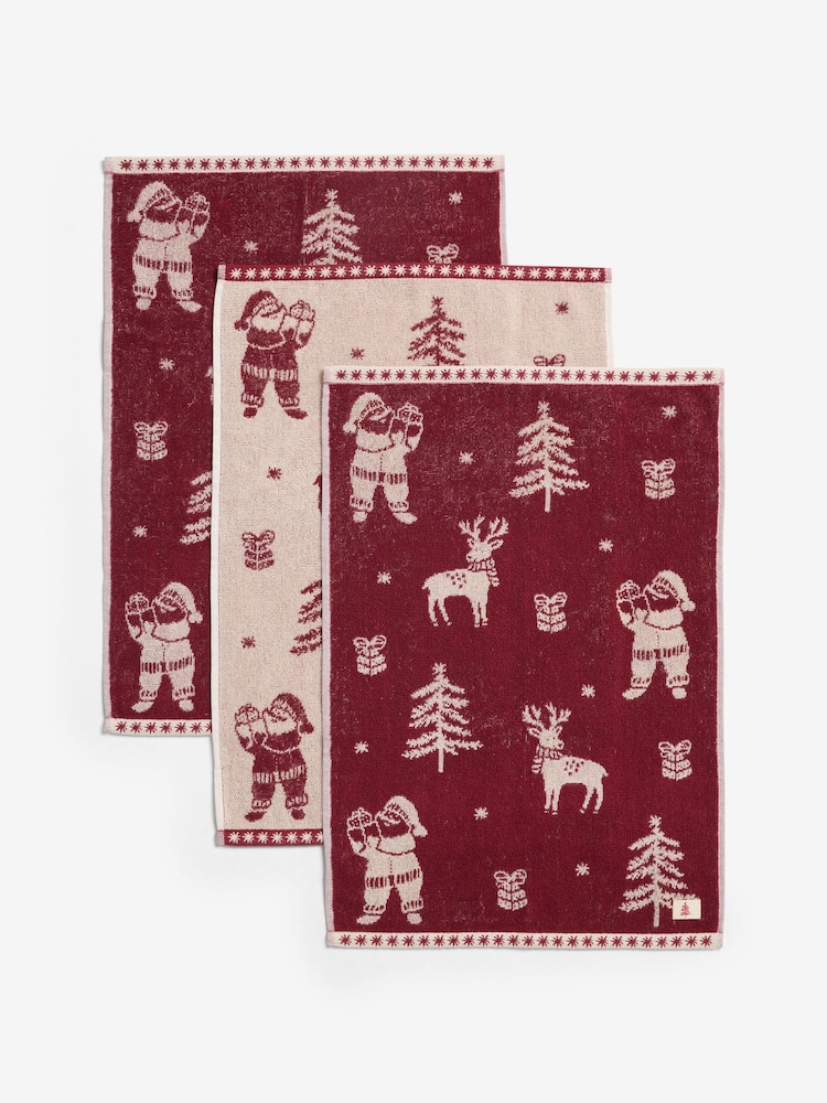 Set of 3 Red Christmas Santa Terry Tea Towels - Image 4 of 4 Set of 3 Red Christmas Santa Terry Tea Towels - Image 4 of 4