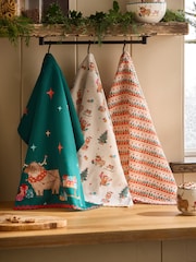 Set of 3 Multi Christmas Hamish Tea Towels - Image 2 of 4