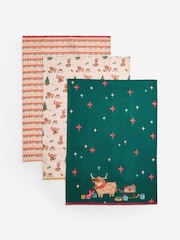 Set of 3 Multi Christmas Hamish Tea Towels - Image 4 of 4