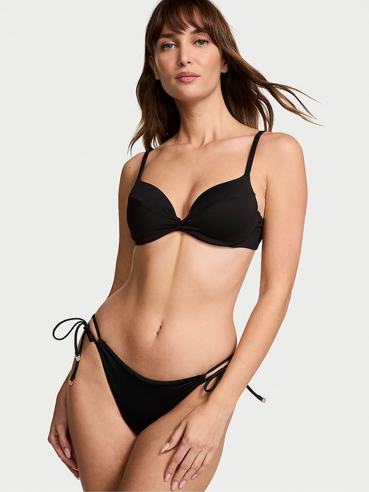 Victoria's Secret Black Tie Side Bikini Bottom - Image 1 of 3