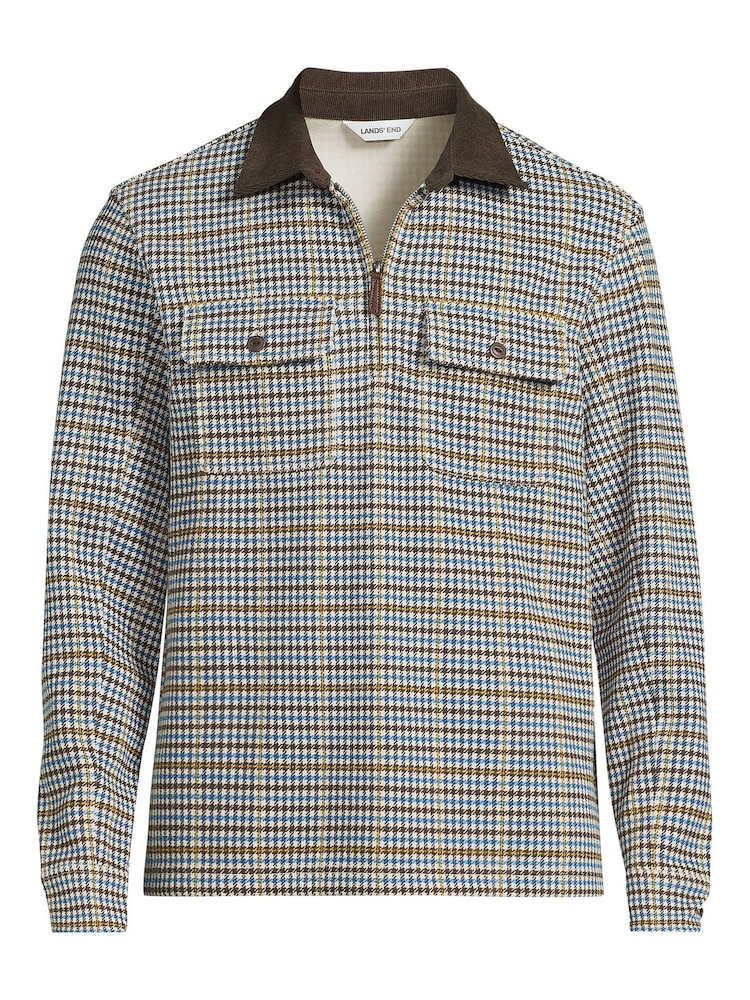 Lands' End Brown Long Sleeve Cord Collar Brushed Rib Knit Half Zip Jumper - Image 4 of 4 Lands' End Brown Long Sleeve Cord Collar Brushed Rib Knit Half Zip Jumper - Image 4 of 4