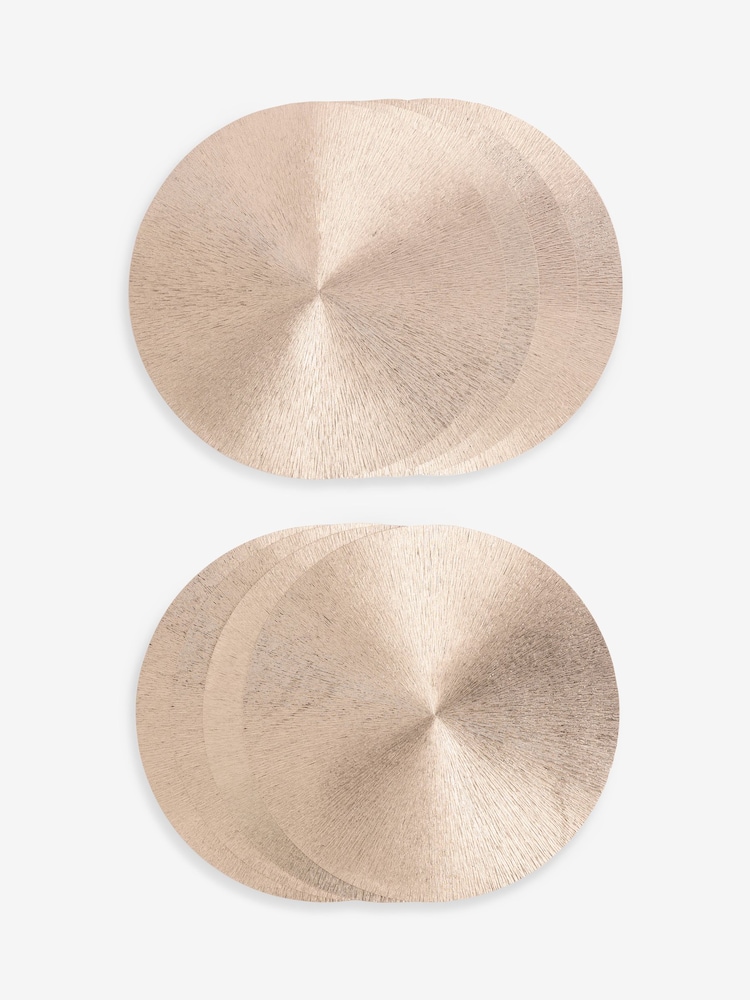 Gold Round Wipe Clean Set of 8 Placemats - Image 3 of 3