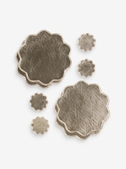 Set of 4 Gold Scallop Faux Leather Placemats and Coasters - Image 3 of 3