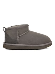 siva - UGG Kids Classic Ultra Mini Black Shoes - Slika 1 iz 6
