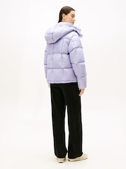 Tommy Jeans Purple Shiny Quilted Down Alaska Puffer Jacket - Image 4 of 5