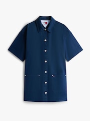 Tommy Jeans Blue Patch Pocket Mini Loose Shirt Dress - Image 5 of 5