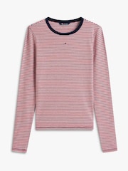 Tommy Jeans Slim Ribbed Long Sleeve T-Shirt - صورة 5 من 5