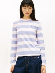 Tommy Jeans Flag Embroidery Jersey Long Sleeve T-Shirt - Imagen 1 de 5