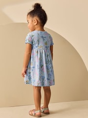 Blue Unicorn Short Sleeve Ribbed Dress (3mths-7yrs) - Image 3 of 7