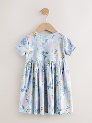 Blue Unicorn Short Sleeve Ribbed Dress (3mths-7yrs) - Image 5 of 7
