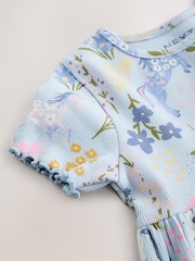 Blue Unicorn Short Sleeve Ribbed Dress (3mths-7yrs) - Image 7 of 7
