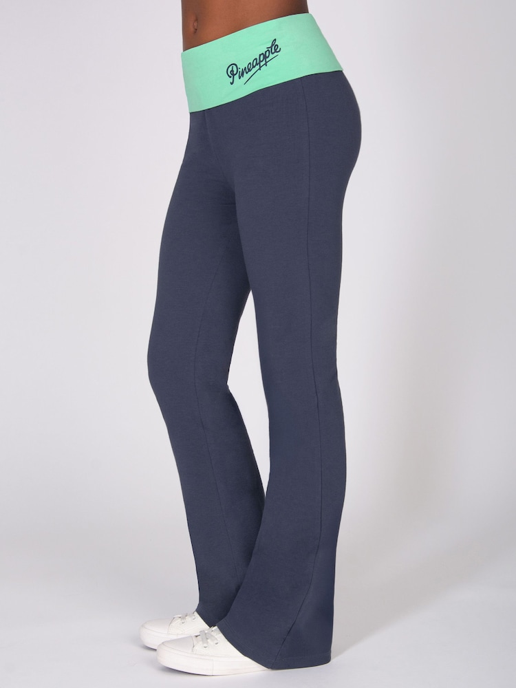 رمادي - بنطلون جيرسيه واسع بحزام خصر قابل للطي للبنات - صورة 1 من 5