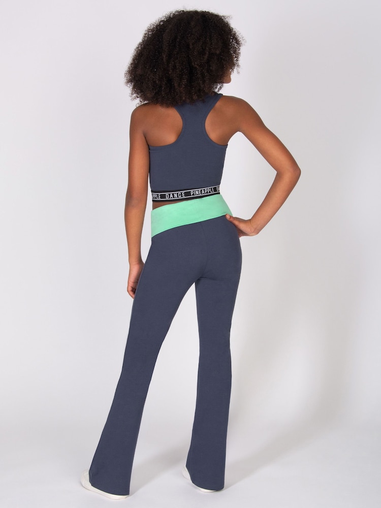 رمادي - بنطلون جيرسيه واسع بحزام خصر قابل للطي للبنات - صورة 5 من 5