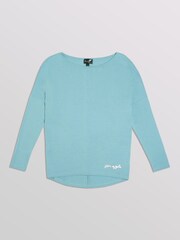 Pineapple Teal Monroe Long Sleeve Jersey Top - Image 6 of 6