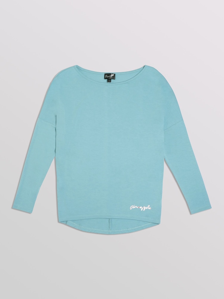 Pineapple Teal Monroe Long Sleeve Jersey Top - Image 6 of 6 Pineapple Teal Monroe Long Sleeve Jersey Top - Image 6 of 6