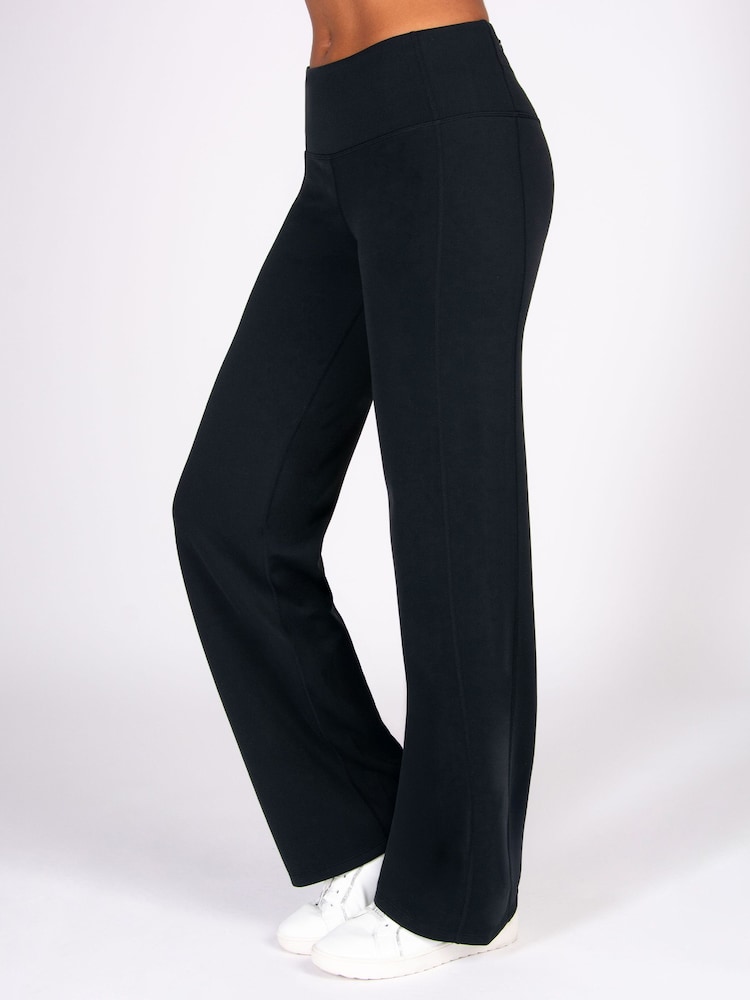 Pineapple Black Supersoft High Waisted Yoga Jersey Trousers - Image 1 of 7
