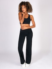 Pineapple Black Supersoft High Waisted Yoga Jersey Trousers - Image 2 of 7