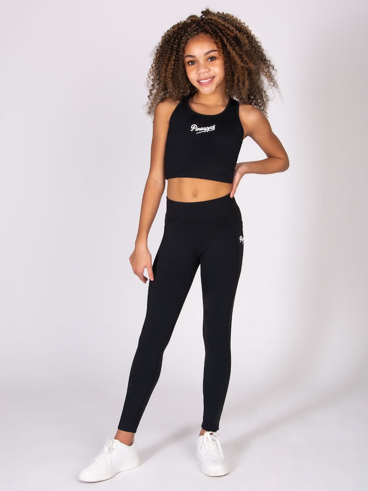 Pineapple Black Active Pocket Full Length Leggings - Image 2 of 7 Pineapple Black Active Pocket Full Length Leggings - Image 2 of 7