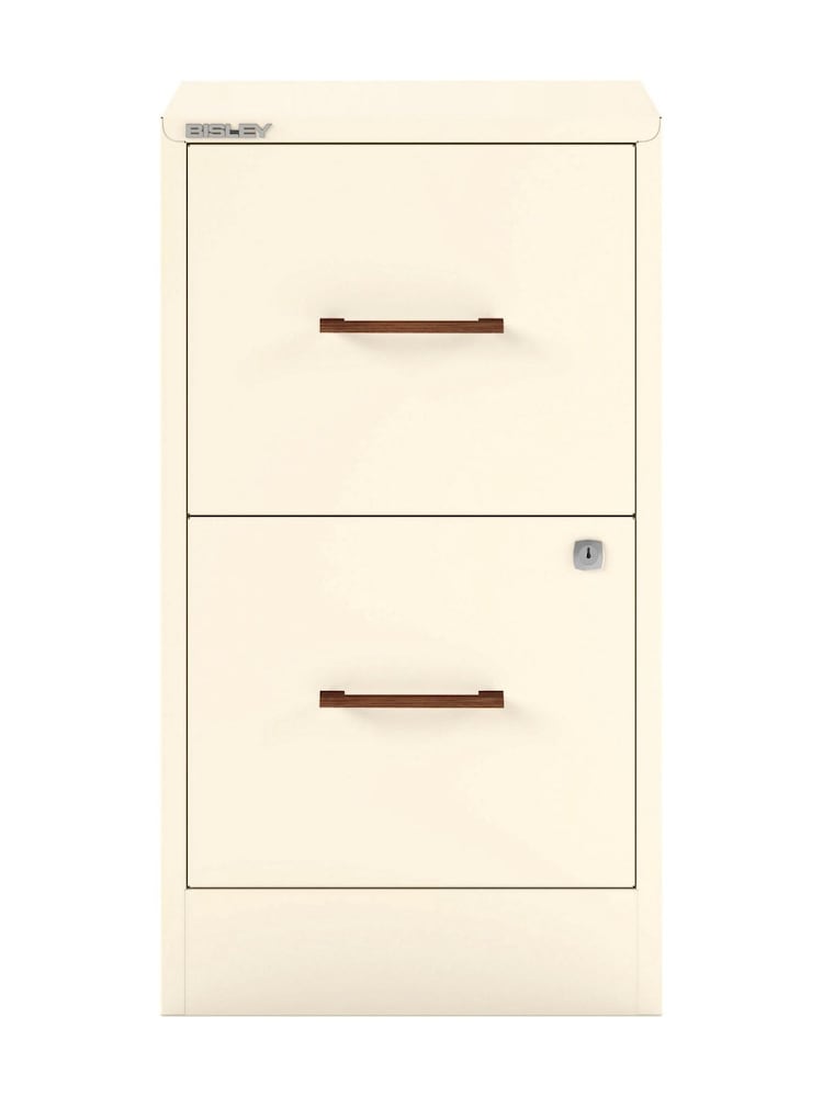 Bisley Chalk Home Filer Filing Cabinet with Walnut 2 Door Handles - Image 2 of 3 Bisley Chalk Home Filer Filing Cabinet with Walnut 2 Door Handles - Image 2 of 3