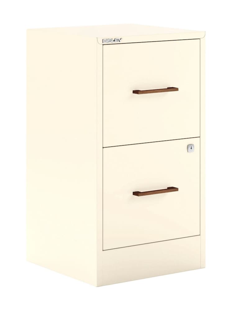 Bisley Chalk Home Filer Filing Cabinet with Walnut 2 Door Handles - Image 3 of 3 Bisley Chalk Home Filer Filing Cabinet with Walnut 2 Door Handles - Image 3 of 3