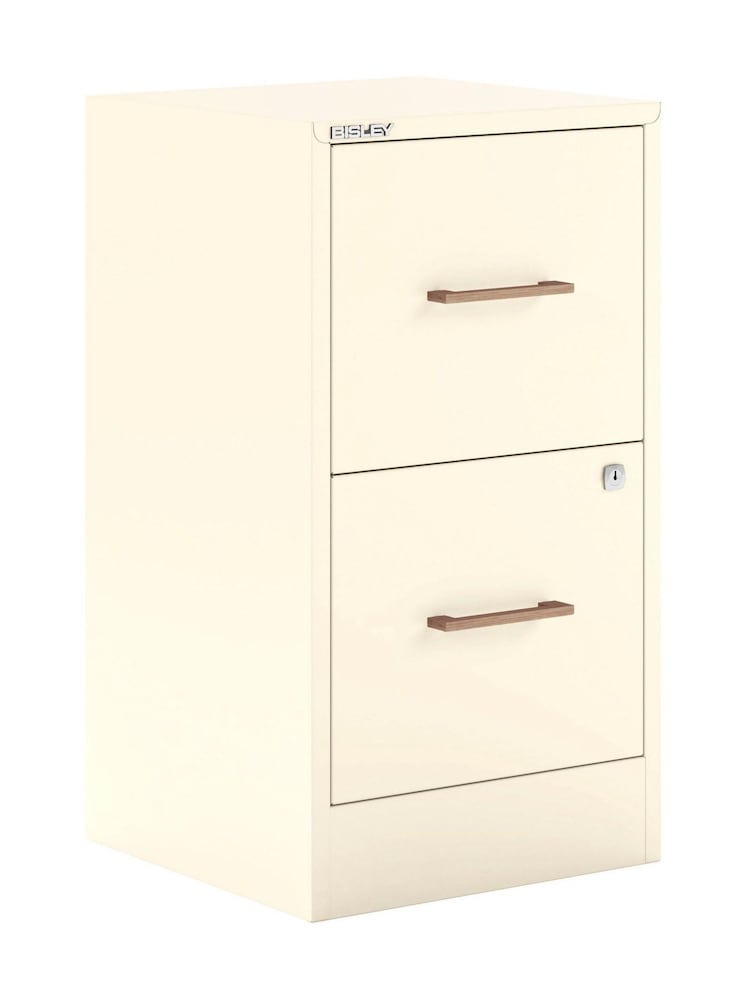 Bisley Chalk Home Filer Filing Cabinet with Oak 2 Door Handles - Image 3 of 3 Bisley Chalk Home Filer Filing Cabinet with Oak 2 Door Handles - Image 3 of 3