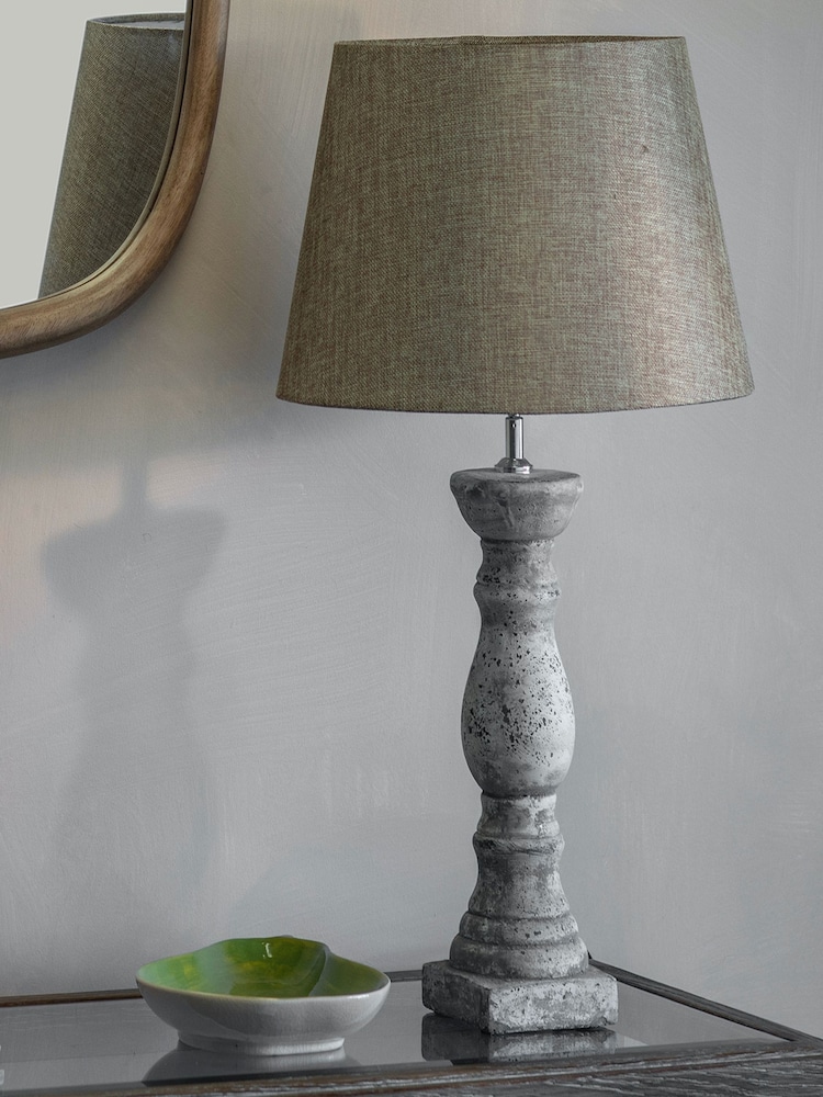 One.World Natural Birkdale Stone Balustrade Table Lamp - Image 1 of 1 One.World Natural Birkdale Stone Balustrade Table Lamp - Image 1 of 1