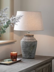 One.World Natural Bradwell Fluted Table Lamp - Image 1 of 3