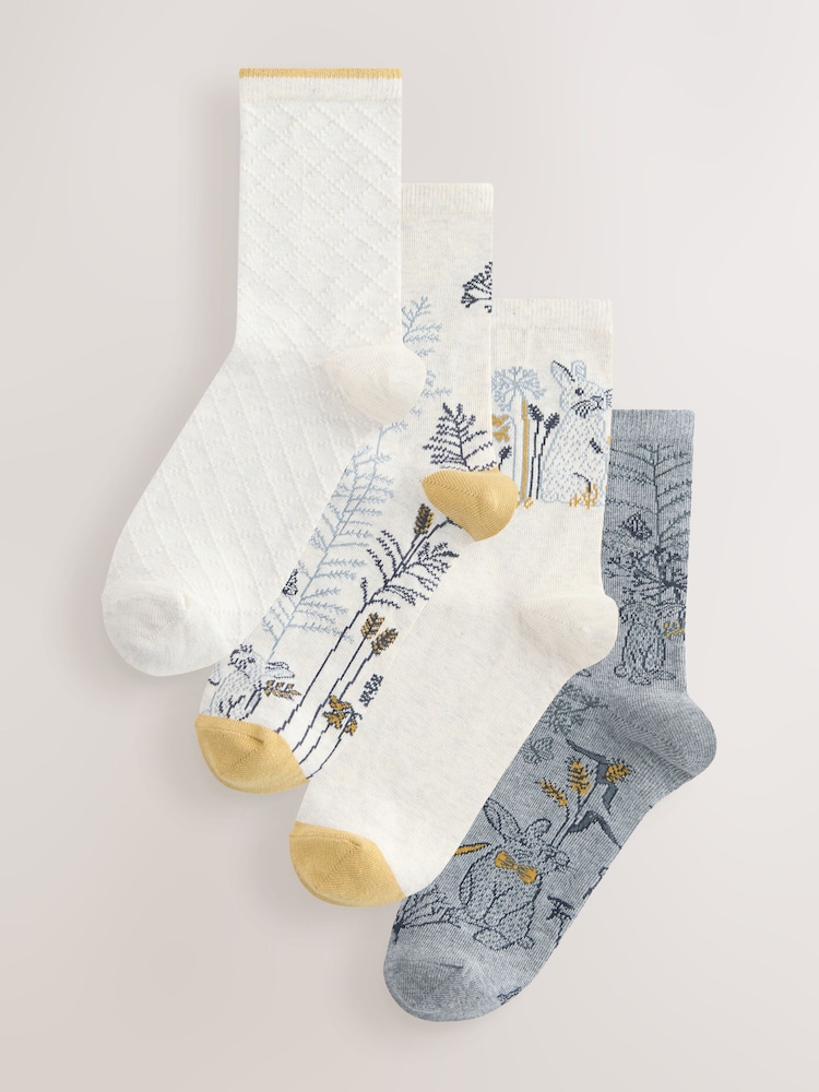 Sketchy Bunny Ankle Socks 4 Pack - Image 1 of 7