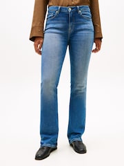 Tommy Hilfiger Blue Heritage Whiskered Mid Rise Bootcut Jeans - Image 1 of 5