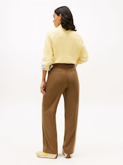 Tommy Hilfiger Brown Timeless Wool Blend Relaxed Straight Trousers - Image 3 of 5