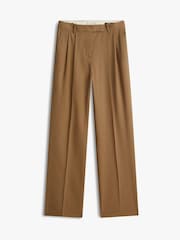 Tommy Hilfiger Brown Timeless Wool Blend Relaxed Straight Trousers - Image 5 of 5