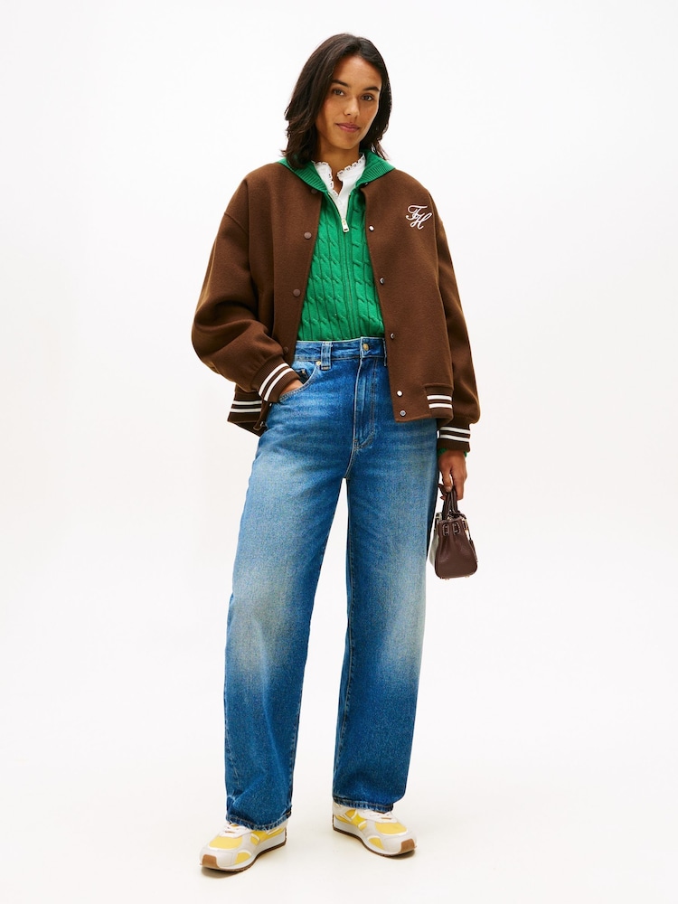 Tommy Hilfiger Blue Mid Rise Tapered Barrel Leg Jeans - Image 2 of 5