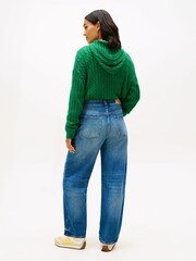 Tommy Hilfiger Blue Mid Rise Tapered Barrel Leg Jeans - Image 3 of 5