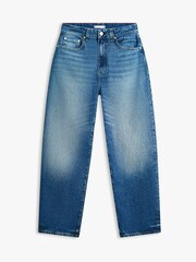 Tommy Hilfiger Blue Mid Rise Tapered Barrel Leg Jeans - Image 5 of 5